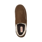 Top View of Women’s Olukai Nohea Slipper in ray – featuring a cozy faux fur lining, soft suede upper, and cushioned footbed for all-day comfort.
