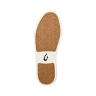 Bottom View of Women’s Olukai Pehuea slip-on sneaker in bright white – featuring durable traction outsole, slip-resistant design, and lightweight construction for everyday wear.
