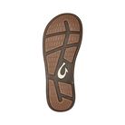 Bottom View of Men’s Olukai Tauhine flip-flop sandal in toffee – featuring a non-marking rubber outsole, ocean-inspired traction pods, and long-lasting durability.
