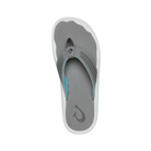 Top view of Men’s Olukai Ulele sandal in stone – features include a contoured footbed, lightweight water-friendly materials, and grippy rubber outsole.