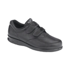 Side view of Women’s SAS Me Too sneaker in black – featuring supple leather upper, cushioned removable footbed for support, and flexible rubber outsole for comfortable daily wear.