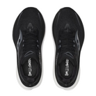 Top view of Men’s Saucony Hurricane 24 in Black/Carbon – featuring a padded tongue and collar, breathable mesh zones, traditional lace-up system, and subtle Saucony branding for a sleek, supportive fit.