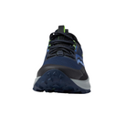 Front view of Women’s Saucony Peregrine 13 in Night/Fossil – featuring a ventilated upper in night navy, padded tongue and collar, flat laces, and a structured silhouette built for off-road support and comfort.