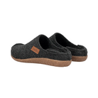 Side View of Men’s Taos Convertawool Shoe in Charcoal – featuring cozy wool construction, convertible heel for slide-on wear, and cushioned midsole for all-day comfort.