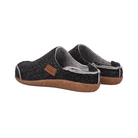 Side View of Men’s Taos Convertawool Shoe in Charcoal – featuring cozy wool construction, convertible heel for slide-on wear, and cushioned midsole for all-day comfort.