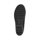 Bottom View of Women’s Taos Daily Shoe in Black – featuring a durable slip-resistant rubber outsole, flexible tread pattern for traction, and a lightweight construction for all-day wear.
