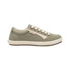 Side View of Women’s Taos Shooting Star Shoe in Sage Beige – featuring a casual low-top profile, reinforced stitching along the edges, and a supportive midsole designed for comfort and stability.