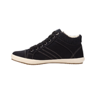 Side View of Women's Taos Startup in Black – Featuring a lace-up closure for a secure, customizable fit, with a padded collar for added comfort around the ankle.