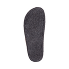 Bottom View of Women’s Taos Wooled Class Shoe in Charcoal– featuring a durable rubber outsole with slip-resistant traction, lightweight flexibility for natural movement, and a patterned tread for extra grip. 