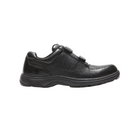 Side view of Men’s Winslow Hook & Loop Oxford in black – featuring a low-profile design, secure strap closure, and supportive midsole for everyday wear.