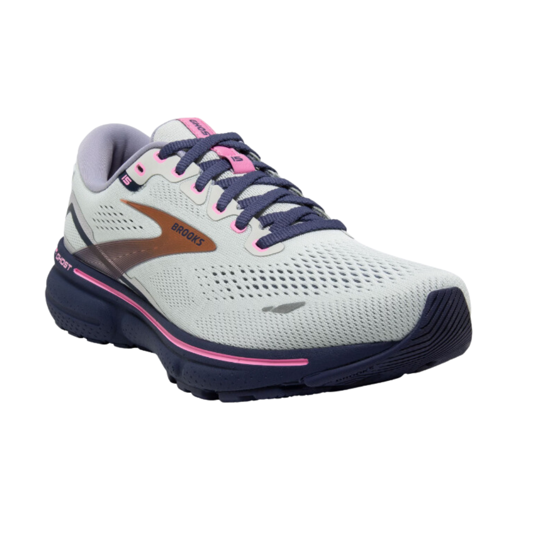 Brooks Ghost 15 spa blue neon pink copper Women's Athletic Shoes